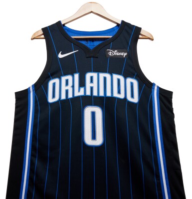 View full screen - View 1 of Lot 71. Anthony Black Orlando Magic 2023-2024 Game Worn Icon Edition Jersey .