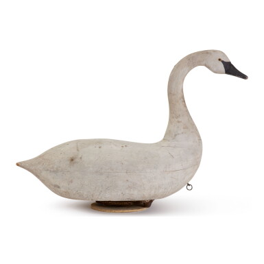 View full screen - View 1 of Lot 1660. FINE WHITE-PAINTED SWAN DECOY, MARYLAND, LATE 19TH TO EARLY 20TH CENTURY.