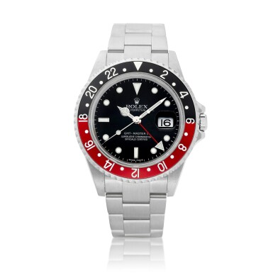 View full screen - View 1 of Lot 2113. GMT-Master II, Reference 16710 | A stainless steel dual time zone wristwatch with date and bracelet, Circa 2005 | 勞力士 | GMT-Master II 型號16710 | 精鋼兩地時間鏈帶腕錶,備日期顯示,約2005年製.