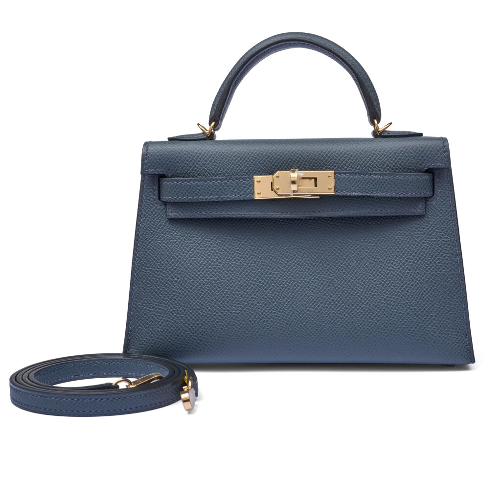 View full screen - View 1 of Lot 87. Gris Misty Epsom Mini Kelly II 20 Permabrass Hardware, 2024.