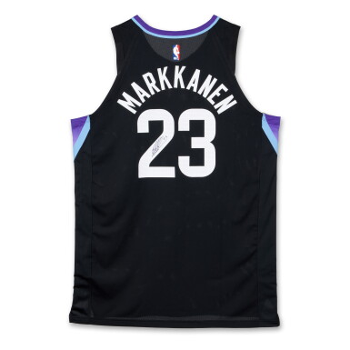 View full screen - View 1 of Lot 13. Lauri Markkanen Utah Jazz 2024-2025 Game Issued and Signed Statement Edition Jersey .