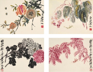 View full screen - View 1 of Lot 2650. 齊白石 花果草蟲 | Qi Baishi, Insects by Plants.