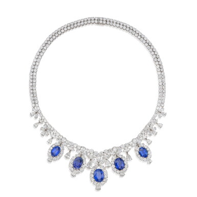View full screen - View 1 of Lot 39. Sapphire and Diamond Necklace, France | 梵克雅寶 | 藍寶石及鑽石項鏈,法國.