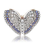 Sapphire, Ruby and Diamond Brooch