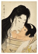 Kitagawa Utamaro (1754-1806) | Yamauba kissing Kintaro | Edo period, late 18th - early 19th century