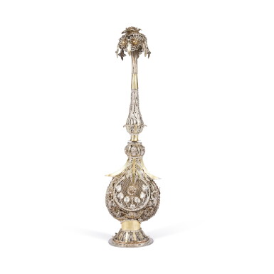 View full screen - View 1 of Lot 94. A Turkish Silver-Gilt Filigree Spice Container, Mid 19th Century.