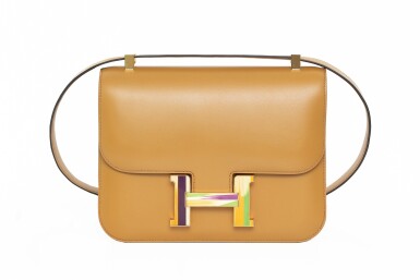 View full screen - View 1 of Lot 85. Limited Edition Poussière Tadelakt Constance 1-24 Naturel, Vert et Mauve Marqueterie de Paille and Gold Hardware, 2024.