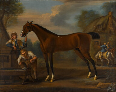 View full screen - View 1 of Lot 29. The Duke of Devonshire's celebrated Flying Childers, held by a groom.