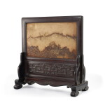 A marble-inset zitan table screen, The marble: Ming dynasty; the stand: Qing dynasty, 18th century | 明 大理石座屏 連 清十八世紀 紫檀座