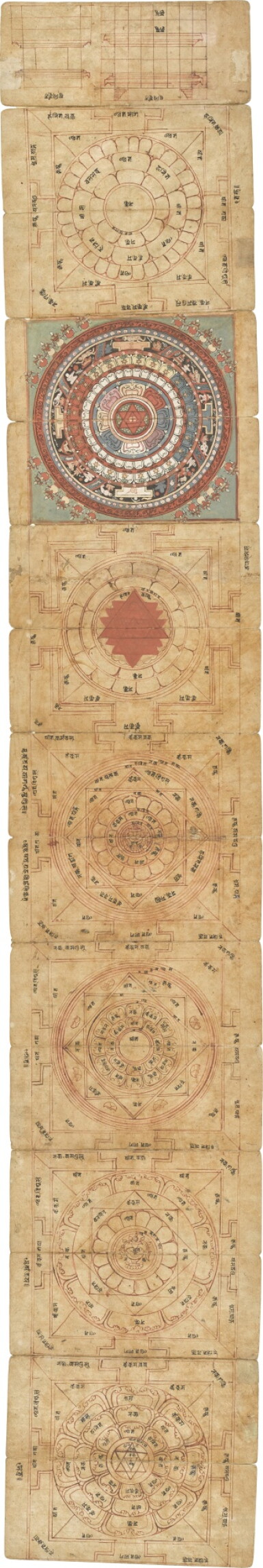 View full screen - View 1 of Lot 125. A Yantra mandala manuscript, Nepal, 18th / 19th century.