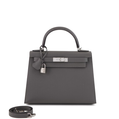 View full screen - View 1 of Lot 75. Gris Meyer Epsom Kelly 28 Sellier Palladium Hardware, 2021.