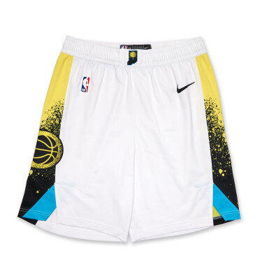 View full screen - View 1 of Lot 55. Johnny Furphy Indiana Pacers 2025 NBA Playoffs Eastern Conference Semifinals Game Worn City Edition Shorts | Game 3.