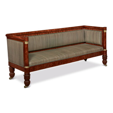 View full screen - View 1 of Lot 1748. A CLASSICAL ORMOLU-MOUNTED FIGURAL MAHOGANY SOFA, BOSTON, MASSACHUSETTS, CIRCA 1825.
