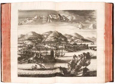 View full screen - View 1 of Lot 41. Dapper. Description exacte des isles de l'archipel. 1703. folio. contemporary speckled calf.