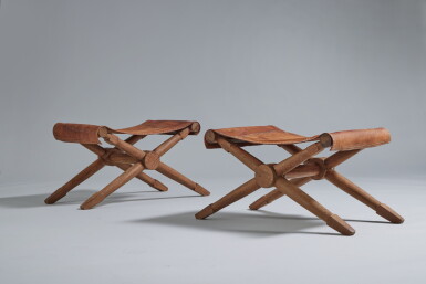 View full screen - View 1 of Lot 88. Pair of "Rodo" Folding Stools.