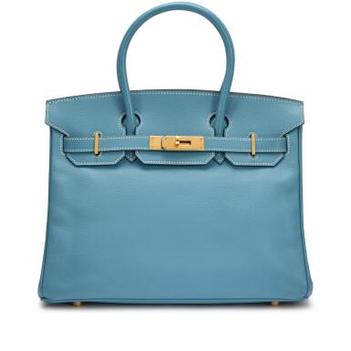 View full screen - View 1 of Lot 80. Bleu Jean Epsom Birkin 30 Gold Hardware, 2004.