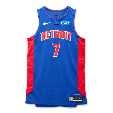 View full screen - View 1 of Lot 147. Killian Hayes Detroit Pistons 2023-2024 Game Worn Canada Series Icon Edition Jersey .