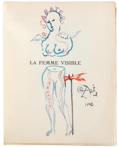 View full screen - View 1 of Lot 80. La Femme visible, 1930, avec un dessin original signé. Exemplaire de son secrétaire E. Sabater. Avec "L'Amour et la mémoire", 1931..