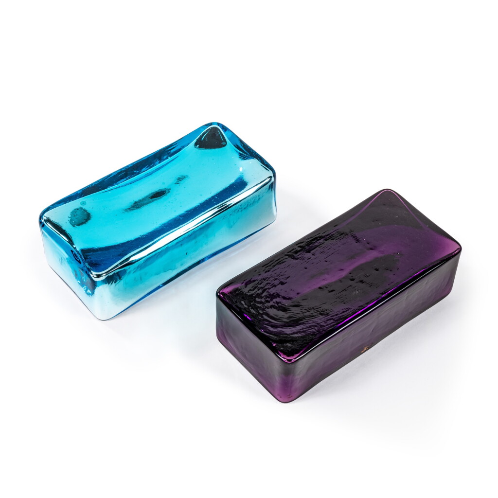 View full screen - View 1 of Lot 77. Pair of glass bricks.