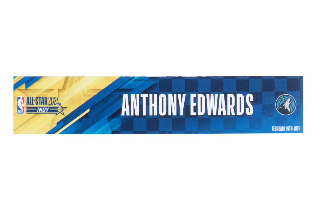 View full screen - View 1 of Lot 79. Anthony Edwards ‘NBA All-Star Game’ Locker Room Nameplate .