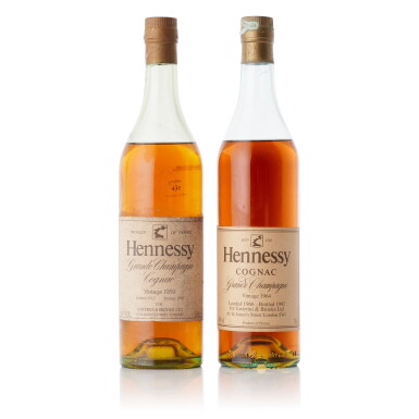 View full screen - View 1 of Lot 6502. Hennessy Grande Champagne Vintage Cognac 40.0 abv 1959 & 1968 Mixed Lot (1 BT70 + 1 BT68).