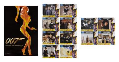 View full screen - View 1 of Lot 181. THE WORLD IS NOT ENOUGH (1999) POSTER, BRITISH INTERNATIONAL ADVANCE, WITH SET OF 12 LOBBY CARDS, US .