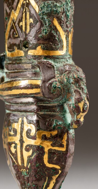View full screen - View 1 of Lot 33. A brass fitting with gold and silver inlays, Eastern Zhou dynasty | 東周 銅錯金銀殘足.