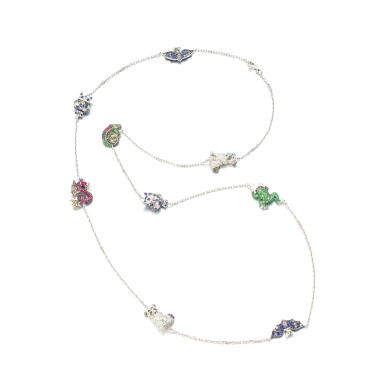View full screen - View 1 of Lot 869. Gem set and diamond sautoir, 'Cabinet de Curiosités'.