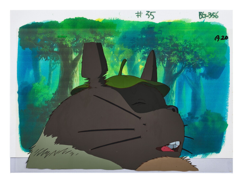 View full screen - View 1 of Lot 23. MY NEIGHBOR TOTORO BY STUDIO GHIBLI 龍貓 by 吉卜力工作室 | TOTORO ANIMATION CEL 龍貓動畫手稿.