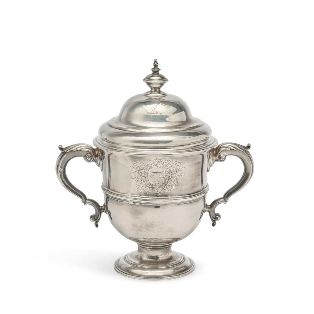 View full screen - View 1 of Lot 184. A George II Silver Cup and Cover, John Hugh Le Sage, London, 1749.