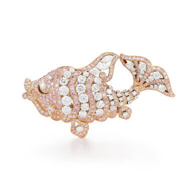 View full screen - View 1 of Lot 8002. Graff | Coloured Diamond and Diamond Brooch | 格拉夫 | 彩色鑽石 配 鑽石 胸針.