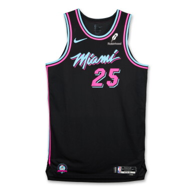 View full screen - View 1 of Lot 76. Kasparas Jakučionis Miami Heat 2025-2026 Game Worn City Edition Jersey.
