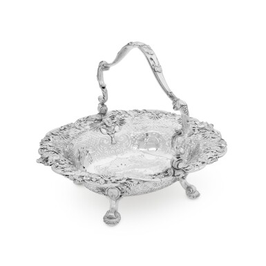 View full screen - View 1 of Lot 34. A George II Silver Cake Basket, William Cripps, London, 1746.