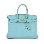 Blue Atoll Epsom Birkin 35 Gold Hardware, 2015