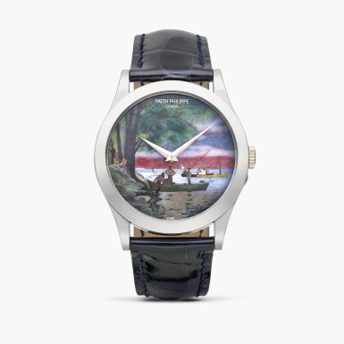 View full screen - View 1 of Lot 2389. “Calatrava On the Lake", Reference 5089G-032 | A limited edition white gold wristwatch with enamel dial, Made to commemorate the 175th anniversary of Patek Philippe, Circa 2015.