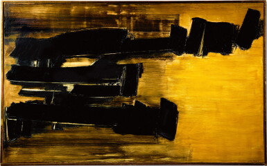 View full screen - View 1 of Lot 1034. Pierre Soulages 皮耶・蘇拉吉 | Peinture 125 x 202 cm, 30 Octobre 1958 畫作 125 X 202厘米,1958年10月30日.