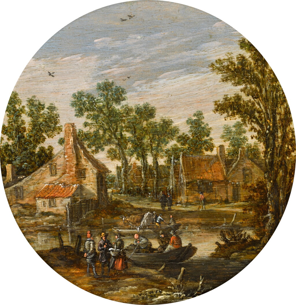 View full screen - View 1 of Lot 139. River landscape with figures.