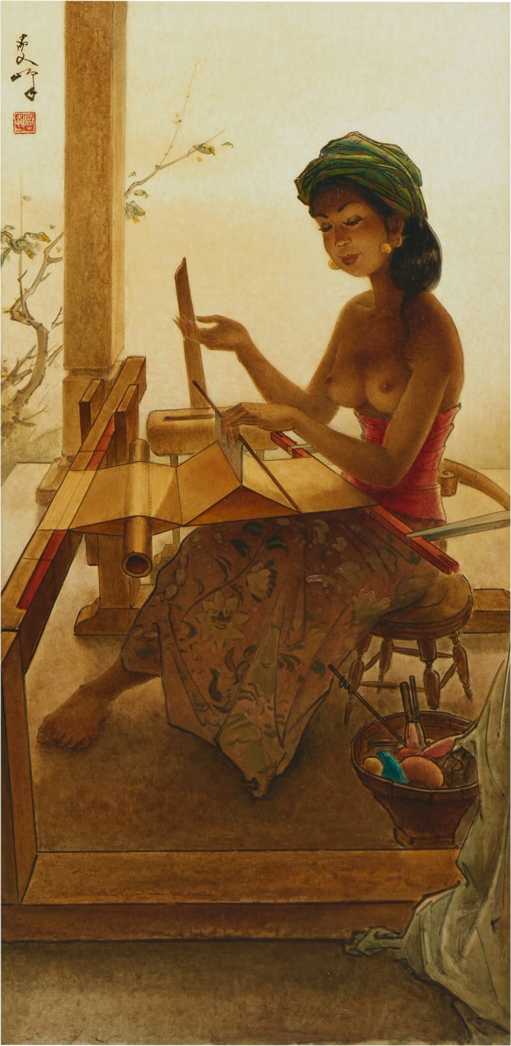 View full screen - View 1 of Lot 760. Lee Man Fong 李曼峰 | Weaver 織女.