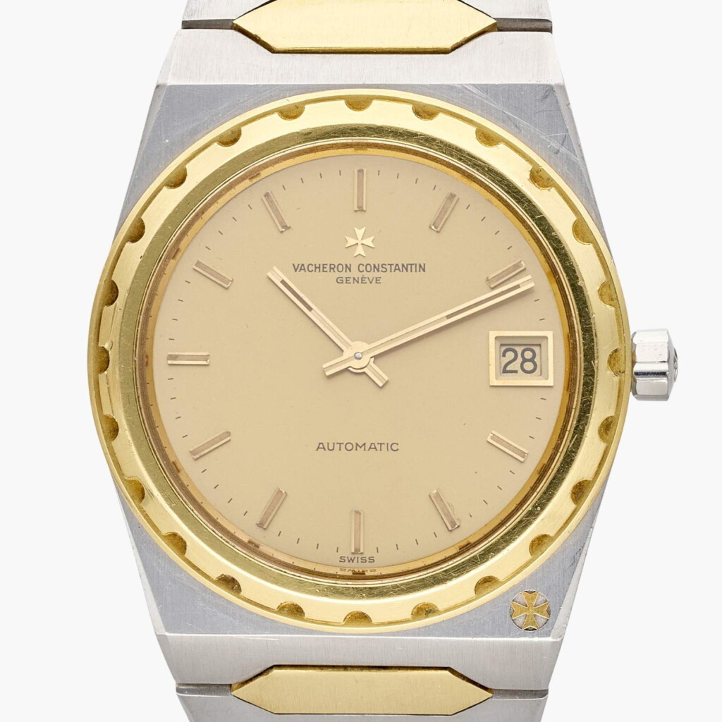 View full screen - View 1 of Lot 364. Reference 44018 222 'Jumbo' | A stainless steel and gold automatic wristwatch with date and bracelet, Circa 1977.