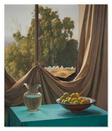 View full screen - View 1 of Lot 640. Still Life with Landscape.