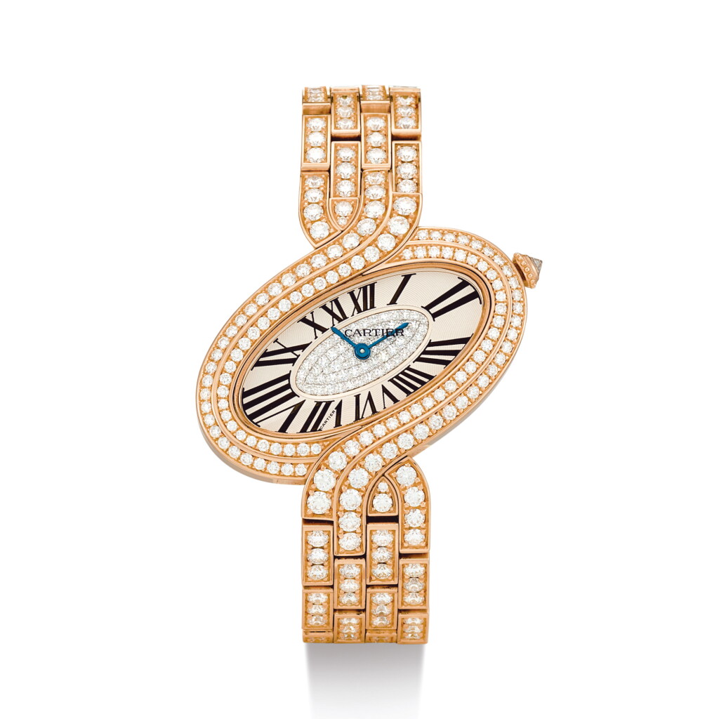 View full screen - View 1 of Lot 2143. CARTIER | DÉLICES DE CARTIER, REFERENCE 3379 A PINK GOLD AND DIAMOND-SET BRACELET WATCH, CIRCA 2012" | 卡地亞 | Délices De Cartier 型號3379 粉紅金鑲鑽石鏈帶腕錶,錶殼編號123915QX,約2012年製".
