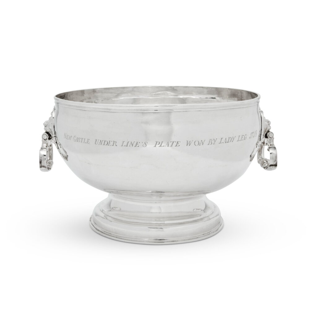 View full screen - View 1 of Lot 18. A George I Silver Large Race Prize Punch Bowl, Seth Lofthouse, London, 1718.