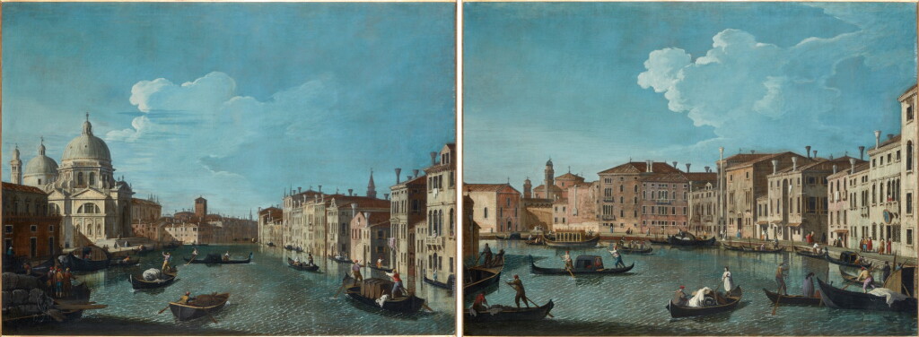 View full screen - View 1 of Lot 188. Venice, a view of the Grand Canal with the Chiesa di Santa Maria della Salute; Venice, a view of the Santa Chiara Canal, looking south-east along the Fondamenta della Croce.