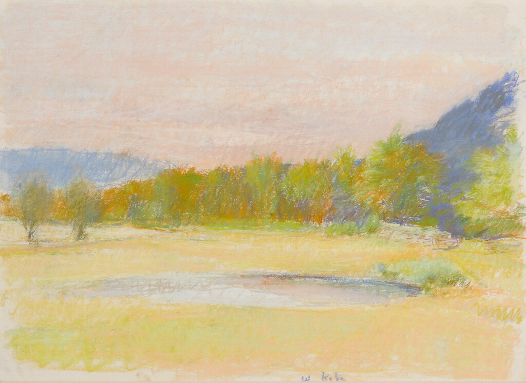 View full screen - View 1 of Lot 128. WOLF KAHN | SMALL POND IN A MEADOW.
