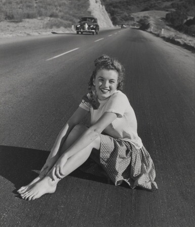 View full screen - View 1 of Lot 28. UNIQUE VINTAGE GELATIN PHOTOGRAPH OF MARILYN MONROE, 'THE JOURNEY BEGINS', 1945, US .