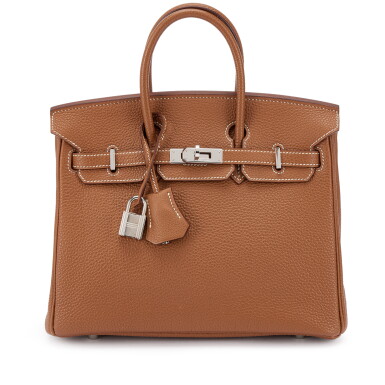 View full screen - View 1 of Lot 718. Gold Togo Birkin 25 Palladium Hardware, 2006.