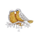 'Lovebirds' Diamond and Sapphire Brooch | 格拉夫 | 'Lovebirds' 鑽石 配 藍寶石 胸針