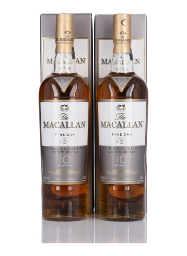View full screen - View 1 of Lot 16. The Macallan 10 Year Old Fine Oak 43.0 abv NV (2 BT 75cl).