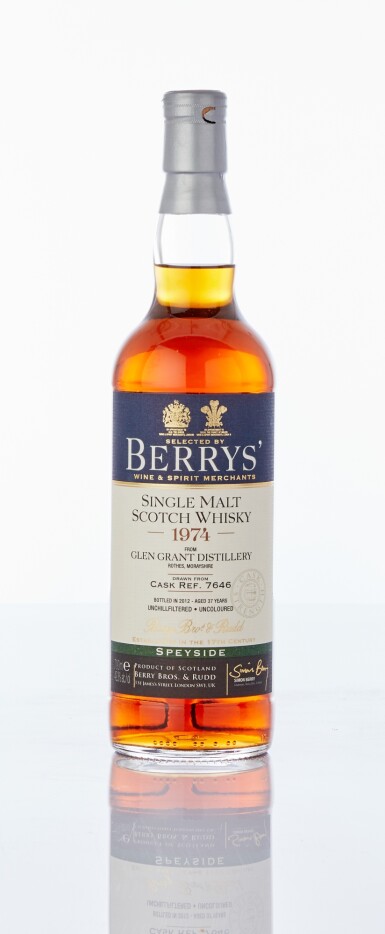 View full screen - View 1 of Lot 6128. Glen Grant BBR 37 Year Old Cask #7646 49.3 abv 1974 (1 BT70).
