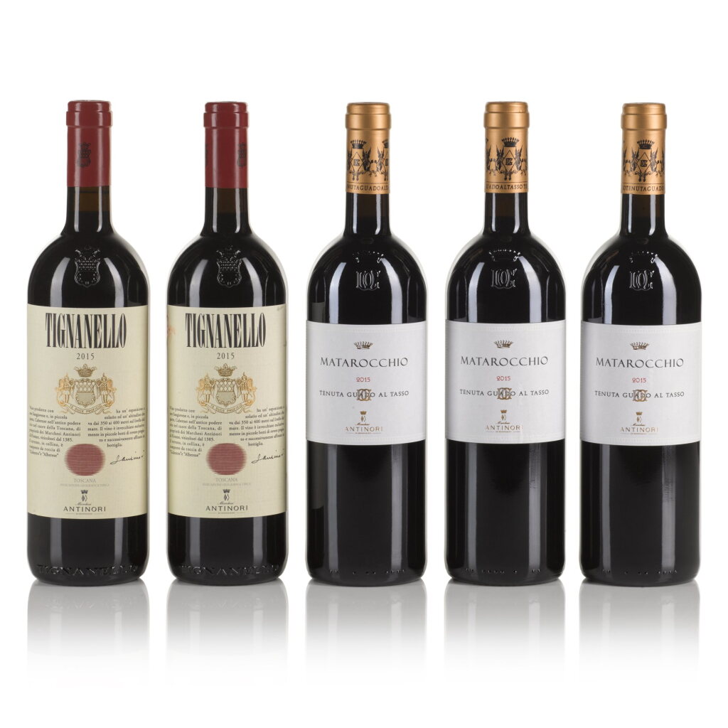 View full screen - View 1 of Lot 176. Matarocchio and Tignanello 2015 Antinori (5 BT).